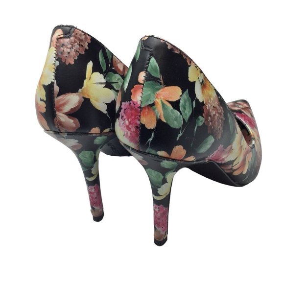 Nine West Jackpot Floral Pumps Size 5.5M High Heels Stilettos Pointy Toe Flowers - Picture 6 of 10